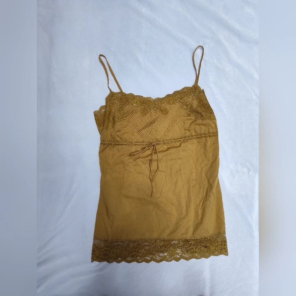 NWOT Vintage Y2K Express Design Studio Sleeveless Camisole/Beading & Lace Detail